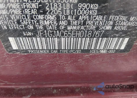 2014 Subaru Impreza 2.0I Premium z USA, uszkodzony, nr VIN JF1GJAC65EH018767